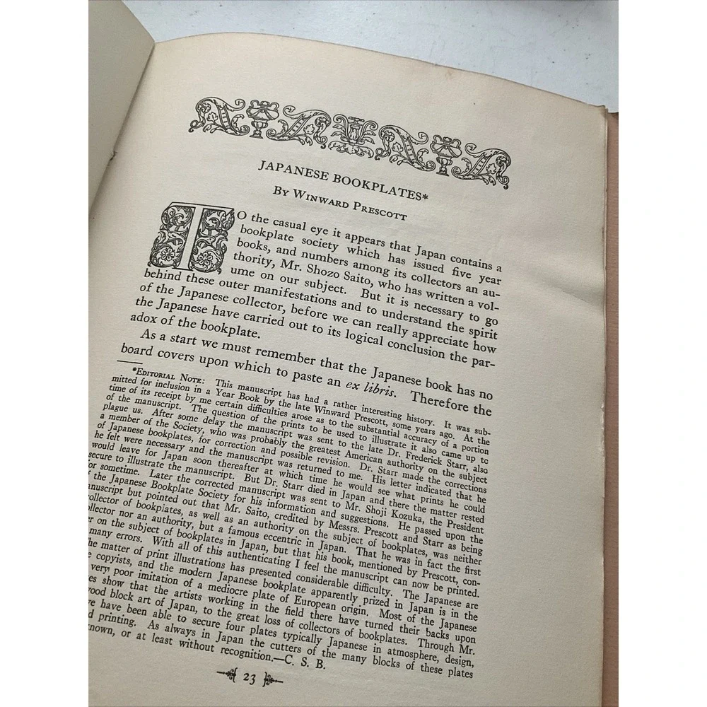 Ex Libris Year Book American Society of Bookplates Illustrated Rare 1939 Vintage